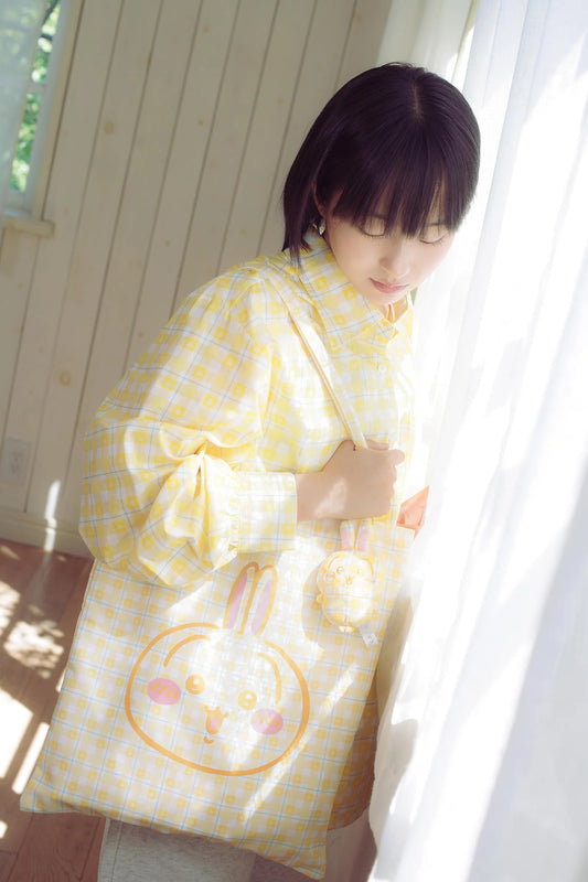 TalkingHead x Chiikawa 格子Tote Bag 兔兔