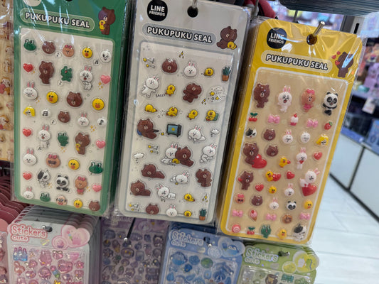 Line Friend 立體泡泡貼紙 - Kiiro Japan