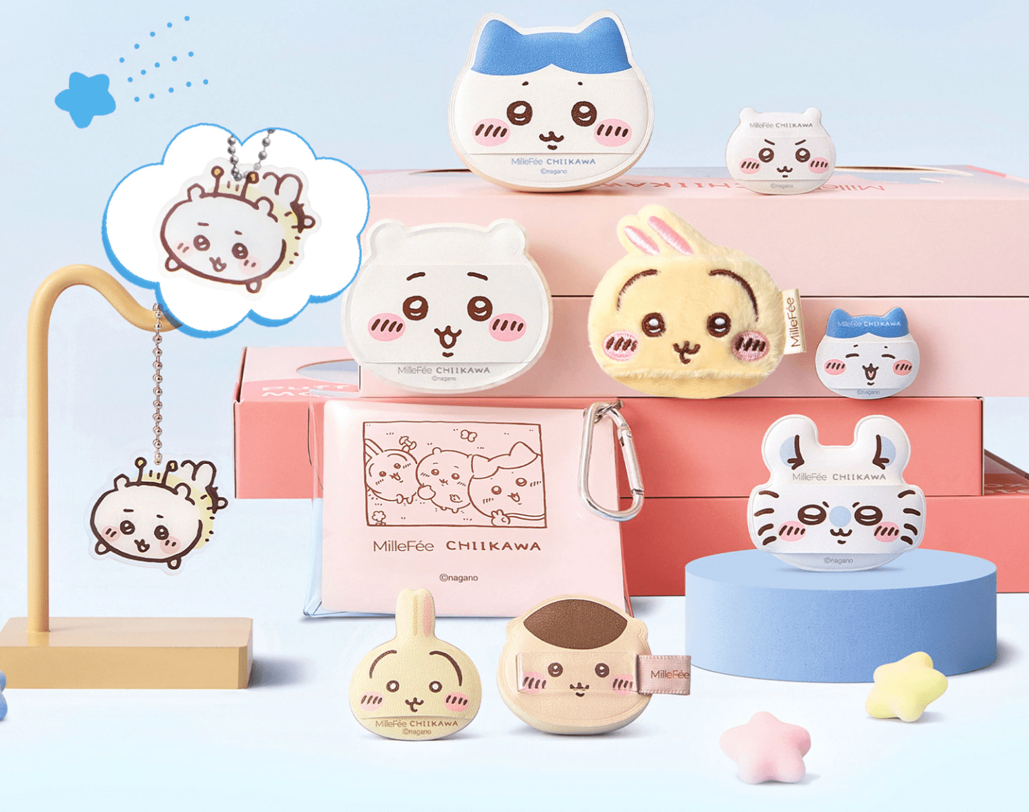 MilleFée x Chiikawa 聯名 2026 年春季限定粉撲禮盒 Makeup Puff Complete Box Set - Kiiro Japan