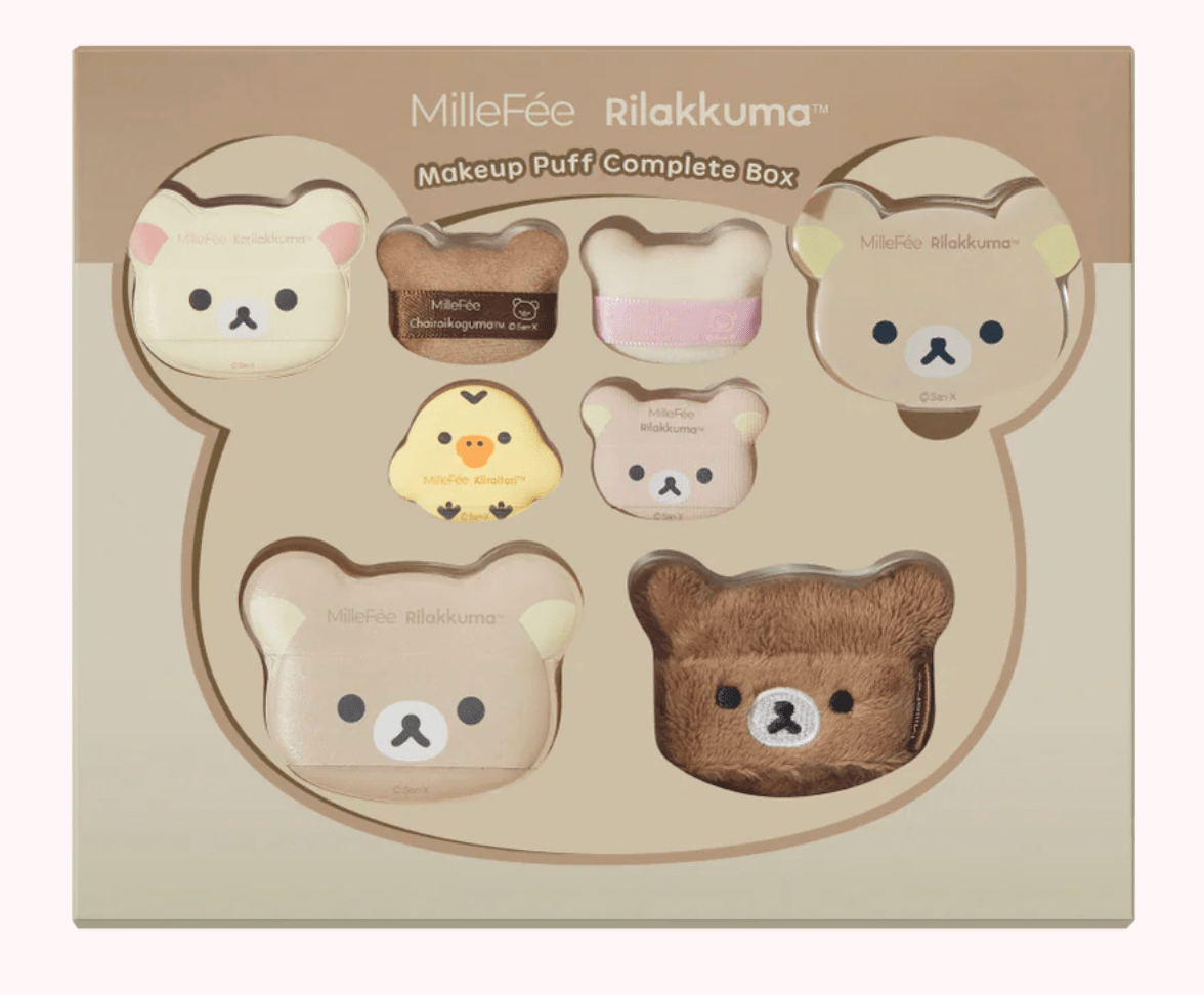 MilleFée x Rilakkuma 聯名 鬆弛熊豪華粉撲禮盒 - Kiiro Japan