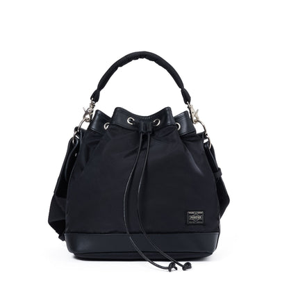 PORTER STRING DRAWSTRING BAG(S) BLACK 日本限定 吉田包 水桶斜背袋 正面圖