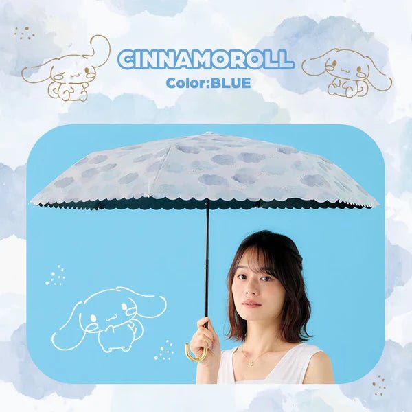 Sanrio X Wpc. 三麗鷗波浪邊水彩遮光防UV遮陽傘/縮骨遮 (205g) - Kiiro Japan