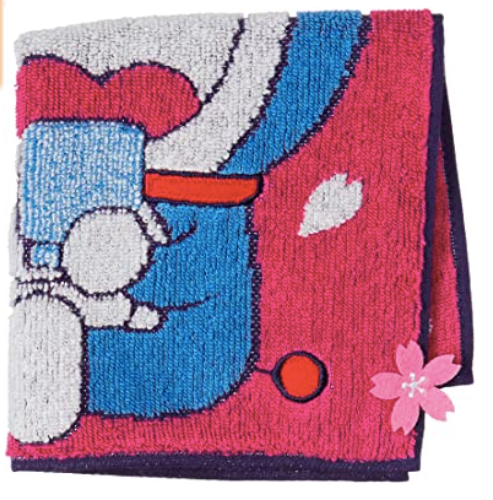 川辺 多啦A夢櫻花漫畫風刺繡毛巾