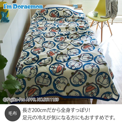法蘭絨 多啦A夢Face毛毯