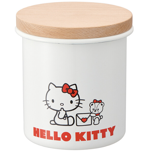 Skater Hello Kitty 搪瓷搪瓷木蓋罐