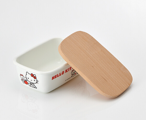 Skater Hello Kitty 搪瓷木蓋牛油盒