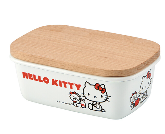 Skater Hello Kitty 搪瓷木蓋牛油盒