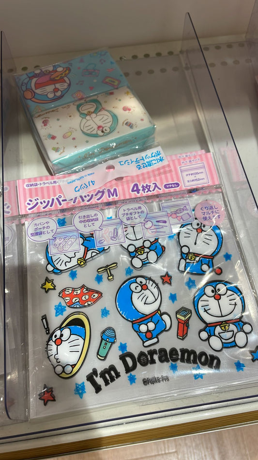 多啦A夢道具款Zip Bag M 4枚