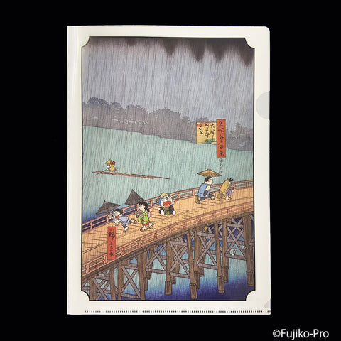 多啦A夢 浮世繪 A4 File 「大はしあたけの夕立」