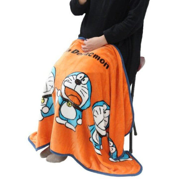 法蘭絨 I’m Doraemon 橙色毛毯 150x80cm 連收納袋