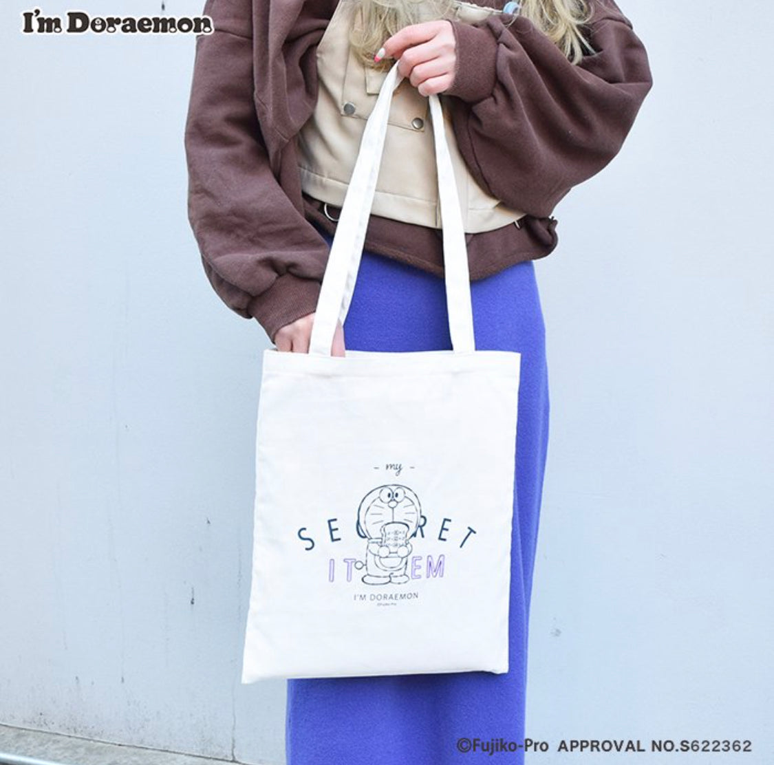 Flowering x Doraemon 棉質刺繡 Totebag