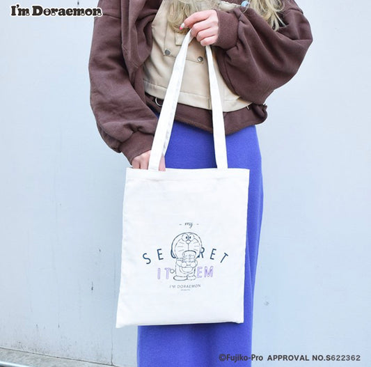 Flowering x Doraemon 棉質刺繡 Totebag
